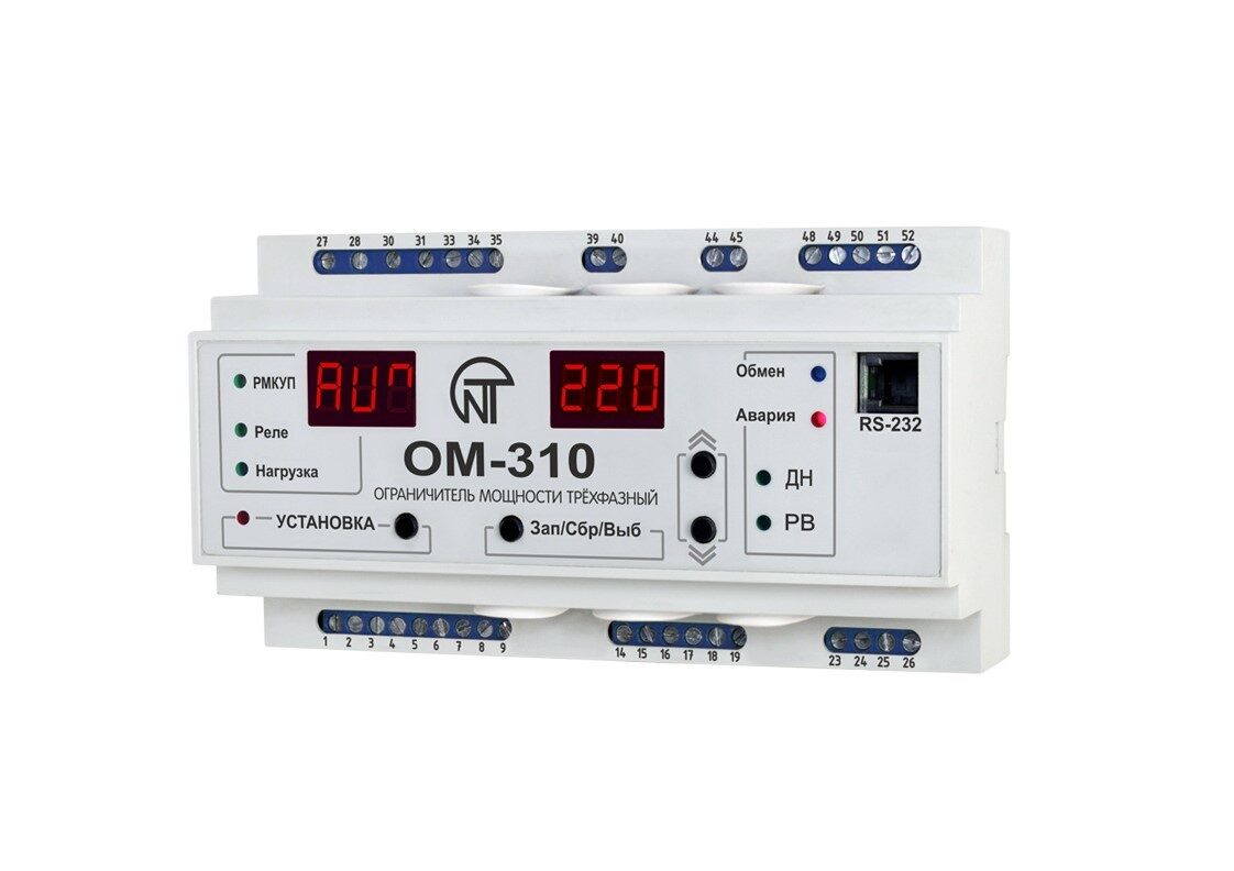 Реле ограничения мощности ОМ-310, описание, характеристики, цена. Купить  ОМ-310. Новатек-Электро ОМ-310, 3425604310.